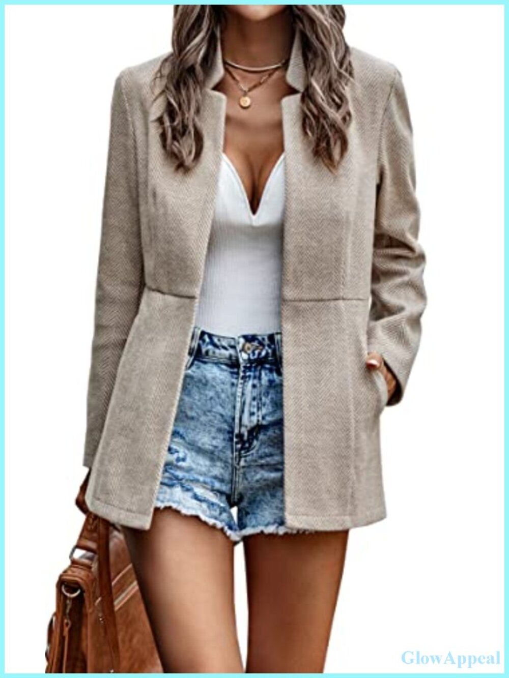 Women's Open Front Blazer Long Sleeve Notch Collar Business Work Office Jacket